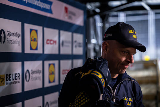 Head coach Magnus Hävelid of the Swedish national ice