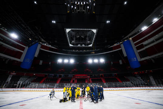 The players of the Swedish national ice hockey team gather