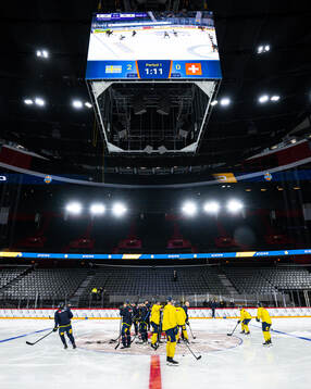 General interior view over Avicii Arena at a practice