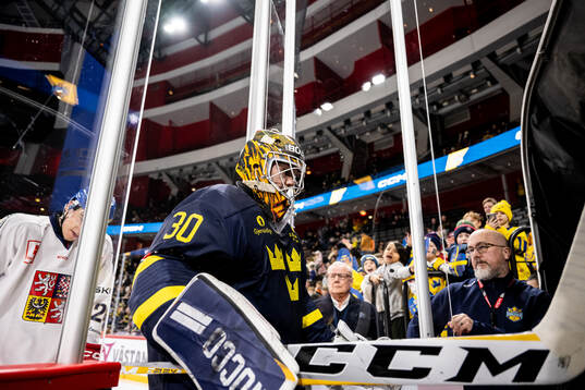 Goaltender Linus Söderström of Sweden