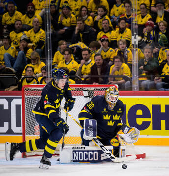 during the Beijer Hockey Games game between Sweden and