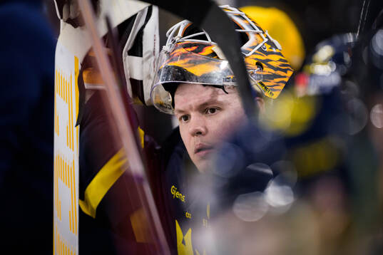 Goaltender Linus Söderström of Sweden