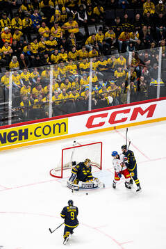 Goaltender Linus Söderström of Sweden