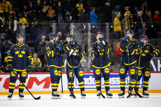Players of Sweden look dejected