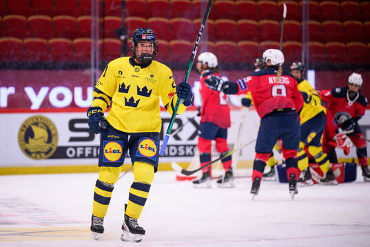 Lova Blom of Sweden celebrates