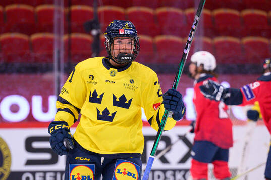 Lova Blom of Sweden celebrates