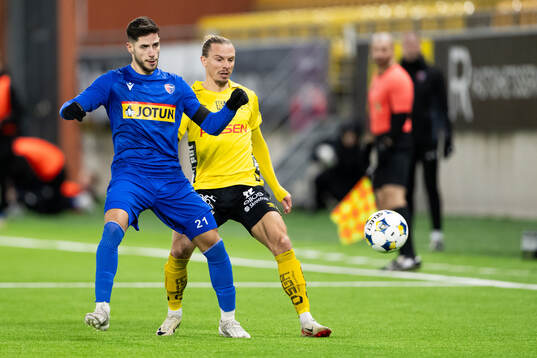 Sandefjords Evangelos Patoulidis och Elfsborgs Niklas Hult