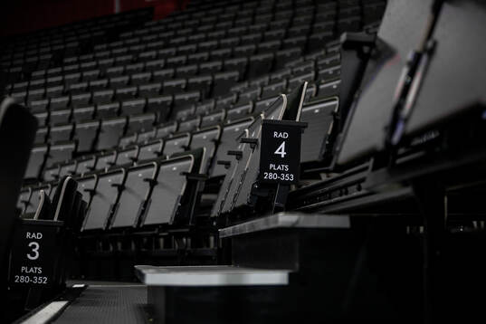 Empty seat rows at Avicii Arena