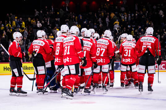 Players of of Switzerland celebrate