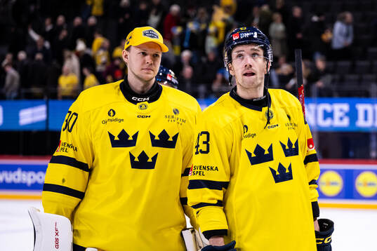 Filip Berglund of Sweden looks dejected