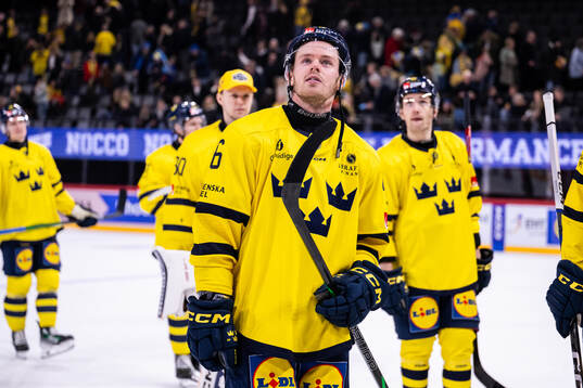 Filip Johansson of Sweden looks dejected