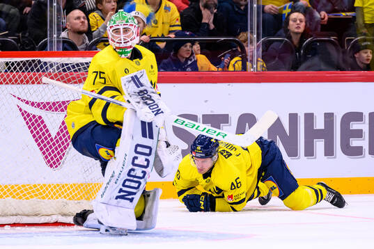 Filip Johansson of Sweden in pain