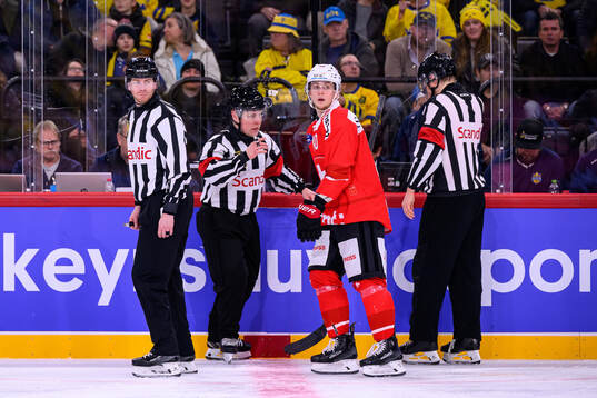 Jonas Taibel of Switzerland leaves the ice