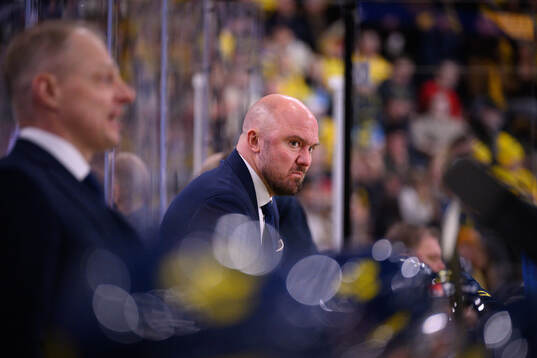 Assistant coach Nicklas Grossmann of Sweden
