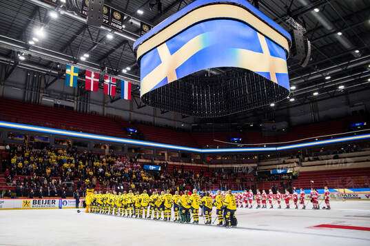 Players of Sweden and Denmark