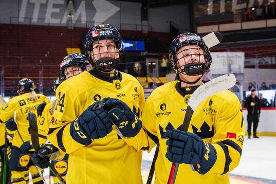 Ida Karlsson and Mira Jungåker of Sweden celebrate