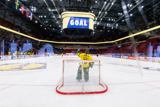Goaltender Emma Söderberg celebrates