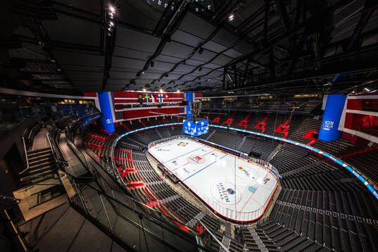 General interior view of Avicii Arena from the top seat rows