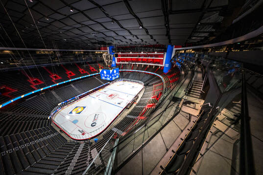 General interior view of Avicii Arena from the top seat rows