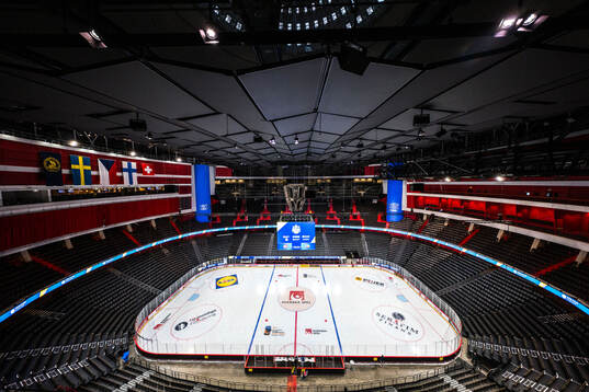 General interior view of Avicii Arena from the top seat rows