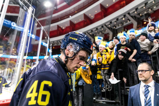 Filip Johansson of Sweden looks dejected