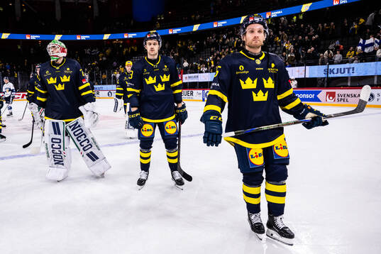 goalkeeper Arvid Holm, Filip Berglund and Simon Ryfors of