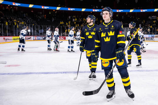Axel Sandin Pellikka of Sweden looks dejected
