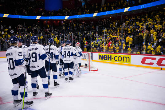 Players of Finland celebrate