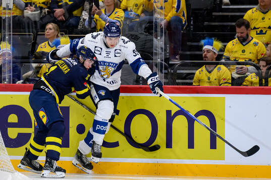 Axel Sandin Pellikka of Sweden and Sebastian Repo of Finland