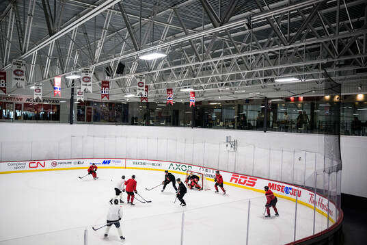 Players of Canada at a practice session