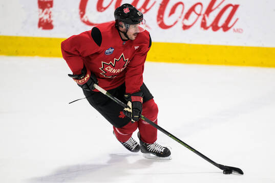 Sidney Crosby of Canada at a practice session