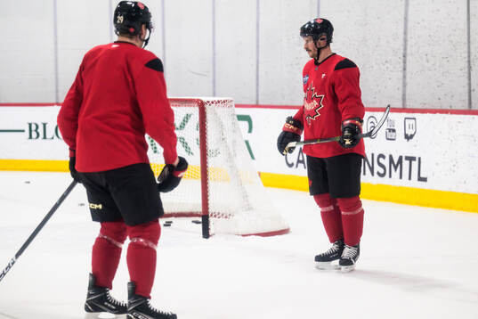 Sidney Crosby of Canada at a practice session