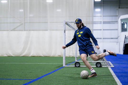 Mika Zibanejad of Sweden playing football