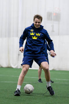 Joel Eriksson Ek of Sweden playing football