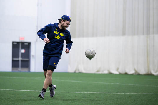 Rasmus Andersson of Sweden playing football