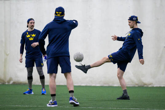 Elias Pettersson of Sweden playing football