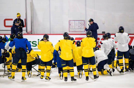 Assistant coach Daniel Alfredsson of Sweden at a practice