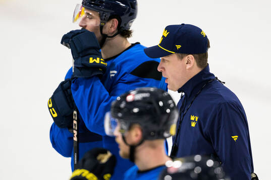 Head coach Sam Hallam of Sweden at a practice session