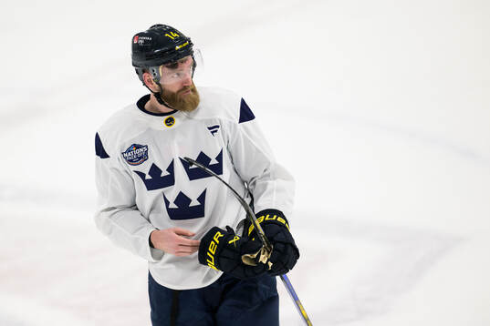 Mattias Ekholm of Sweden at a practice session