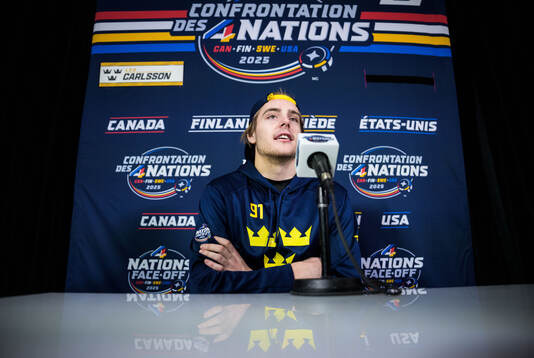 Leo Carlsson of Sweden being interviewed by media