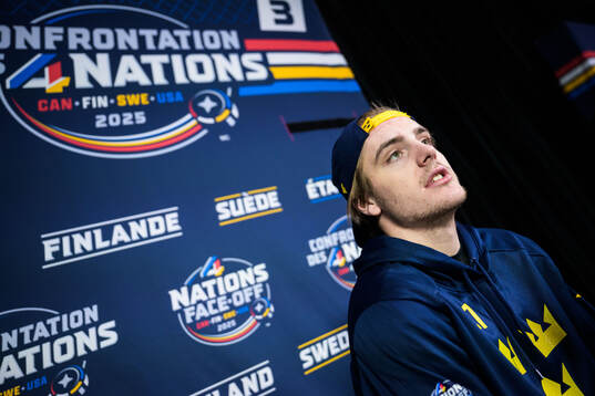 Leo Carlsson of Sweden being interviewed by media