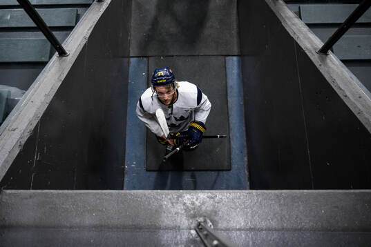 Jonas Brodin of Sweden at a practice session