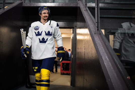 Erik Karlsson of Sweden at a practice session