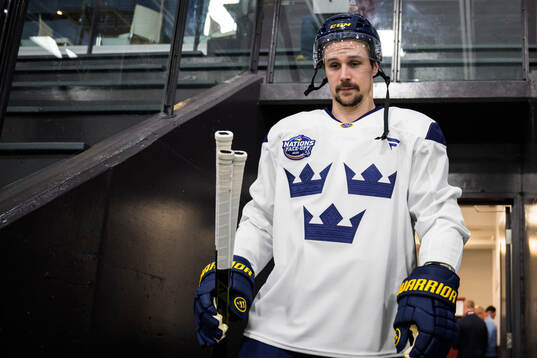 Erik Karlsson of Sweden at a practice session