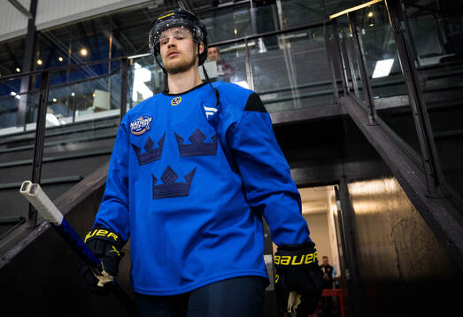 Elias Pettersson of Sweden at a practice session