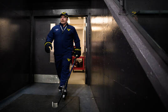 Assistant coach Daniel Alfredsson of Sweden at a practice