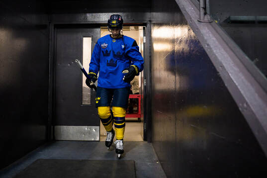 Elias Pettersson of Sweden at a practice session