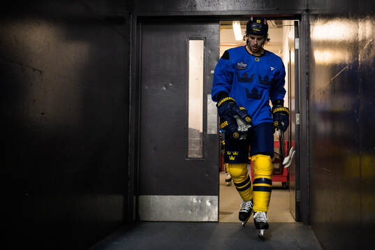 Adrian Kempe of Sweden at a practice session