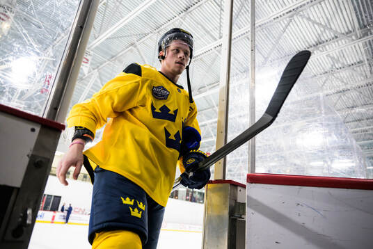 Lucas Raymond of Sweden at a practice session