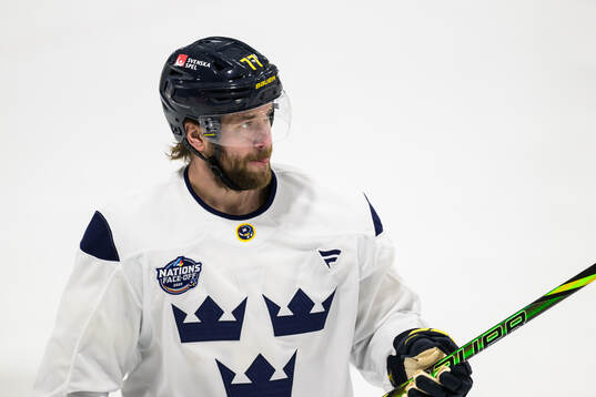 Victor Hedman of Sweden at a practice session